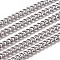Non-Tarnish Handmade 304 Stainless Steel Cuban Link Chains, Chunky Curb Chains, Twisted Chains, Unwelded, Faceted, Stainless Steel Color, 7x5x2mm, Wire: 1.4mm