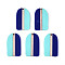 Opaque Resin & Wood Pendants, Arch, Two Tone, Midnight Blue, 38x22x3.2mm, Hole: 2mm