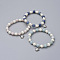 Stretch Charm Bracelets, with Natural Gemstone Beads, Glass Pearl Beads, Zinc Alloy Charms and Brass Rhinestone Spacer Beads, Sea Turtle, 2-1/8 inch(5.3cm)