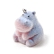 Flocky Opaque Resin Pendants, Hippo Charms, with Platinum Iron Loop, Light Steel Blue, 27.5x28x21.5mm, Hole: 2mm