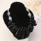 Resin Irregular Beaded Bib Necklaces, Alloy Jewelry for Women, Platinum, Black, 17.72 inch(45cm)