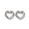 304 Stainless Steel Spring Gate Clasps, Heart, Stainless Steel Color, 16x17.5x3mm