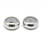 201 Stainless Steel Beads, with Rubber Inside, Slider Beads, Rondelle, Stainless Steel Color, 10x4.5mm, Rubber Hole: 3mm