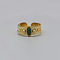 204 Stainless Steel with Synthetic Turquoise Cuff Rings, Golden, 8.5mm, Inner Diameter: 18mm