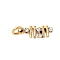 304 Stainless Steel Micro Pave Cubic Zirconia Charms, with Jump Ring, Real 18K Gold Plated, 12x4.5x2mm, Hole: 2.5mm