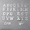Polyester Clothing Patches, Sequins Appliques, Alphabet, Word Love & Crown, Silver, 43~55x25~111x1~1.5mm, 28pcs/set