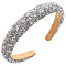 Pearl Rhinestone Hair Bands, Wide Cloth Hair Accessories for Women Girls, Silver, 135x120mm