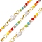 Brass Ball Chains, with Glass and ABS Plastic Imitation Pearl, Lead Free & Cadmium Free, Long-Lasting Plated, Rack Plating, Soldered, with Spool, Real 18K Gold Plated, 14.5x3.5mm and 5x1.5mm and 4x3x0.5mm
