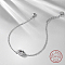 Interlocking Rings 925 Sterling Silver Link Bracelets, with S925 Stamp, Silver, 6-3/4 inch(17cm)