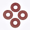 Resin Pendants, Imitation Woven Rattan Pattern, Donut/Pi Disc, Brown, 38x4mm, Hole: 1.2mm