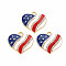 Rack Plating Alloy Enamel Pendants, with Crystal Rhinestone, Light Gold, Cadmium Free & Nickel Free & Lead Free, Heart, Blue, 18.5x20x3.5mm, Hole: 2mm