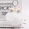 Imitation Rabbit Fur Keychain, Rabbit, White, Pendant: 7cm