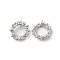 Brass Charms, Ring, Real Platinum Plated, 12x4mm, Hole: 1mm