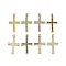 Real 18K Gold Plated Brass Micro Pave Cubic Zirconia Pendants, Cadmium Free & Nickel Free & Lead Free, Cross, Mixed Color, 28x18x2mm, Hole: 2.7x4mm
