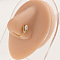 3Pcs 3 Styles Brass Pave Clear Cubic Zirconia Clip on Nose Rings, Flower Heart, Golden, 16x7mm, 1pc/style