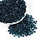 6/0 Gradient Color Glass Seed Beads, Transparent Colours Fringe Teardrop Beads, Steel Blue, 5x4x4mm, Hole: 1.2mm, about 4500pcs/pound