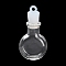 Clear Glass Wishing Bottle Pendants, with Plastic Seal Plug, Flat Round, 37.5x19mm, Hole: 2mm