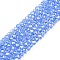 Electroplate Glass Beads Strands, AB Color Plated, Faceted, Rondelle, Light Sky Blue, 2.9~3.3x2mm, Hole: 0.8mm, about 144~150pcs/strand, 35~37cm