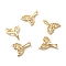 Eco-Friendly Brass Clear Micro Pave Cubic Zirconia Pendants, Lead Free & Cadmium Free, Fish Tail, Real 18K Gold Plated, 18x16x4.5mm, Hole: 6x2.9mm