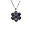 Natural Blue Spot Jasper Flower Pendant Necklaces, 21.65 inch(55cm)