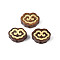 Natural Wood Undyed Beads, with Raw(Unplated) Brass Slices, Cloud Shape, Saddle Brown, 16x11x7mm, Hole: 1.6mm