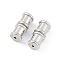Anti-Tarnish Rhodium Plated 925 Sterling Silver Screw Clasps, Twist Clasps, Bamboo, Platinum, 11x5mm, Hole: 0.9mm