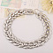 Alloy Textured Oval Link Chain Necklaces for Women, Exaggerated Short Necklaces, Platinum, 17.72 inch(45cm)