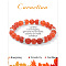 Natural Carnelian Round Beaded Stretch Bracelets for Women Men, without Paper Card