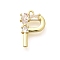 Brass Micro Pave Cubic Zirconia Pendants, LetterA-Z Charms, Golden, Letter P, 15x10x2.5mm, Hole: 1mm