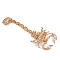 Alloy Rhinestone Stretch Rings, Adjustable Scorpion Finger Rings for Women, Light Gold, 4-1/2 inch(115mm), Inner Diameter: 3/4 inch(20.5mm)