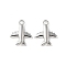 Brass Pendants, Plane Charms, Lead Free & Cadmium Free, Long-Lasting Plated, Platinum, 12x10.5x2.5mm, Hole: 1.2mm