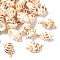Natural Spiral Shell Pendants, Shell Shape Charms with Light Gold Copper Loops, Sienna, 31~36x14~18x13~16mm, Hole: 3mm