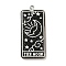 Transparent Resin Tarot Card Pendants, Glitter Rectangle Charms with Platinum Plated Iron Loops, Black, 44x20x3mm, Hole: 2mm