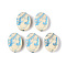 Painted Opaque Acrylic Beads, Oval, Light Sky Blue, 17~17.5x13x5.5~6mm, Hole: 1.6mm, about 560pcs/500g