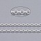 Brass Cable Chains, Soldered, with Spool, Oval, Cadmium Free & Lead Free, Silver, 2.5x2x0.45mm, about 301.83 Feet(92m)/roll.