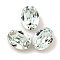 Glass Rhinestone Cabochons, Pointed Back & Back Plated, Faceted, Oval, Light Azore, 8x6x4mm