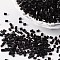 Glass Bugle Beads, Opaque Colours, Black, 2~3x2mm, Hole: 1mm, about 450g/bag, 20000pcs/bag