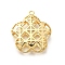 Brass Pendants, Cadmium Free & Nickel Free & Lead Free, Star, Hollow, Real 18K Gold Plated, 31x28x10mm, Hole: 2mm