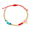 Synthetic Turquoise & Brass Beads Braided Bead Bracelets, Evil Eye Jewlery for Women, Star, Inner Diameter: 11 inch(28cm)