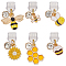6Pcs 6 Styles PVC Mobile Dustproof Plugs, with Alloy Enamel Pendants, Mixed Color, 2.1~3.2cm, 1pc/style