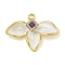 Rack Plating Alloy Rhinestone Pendants, with Spray Lacquer, Lead Free & Cadmium Free, Flower, White, 18.5x25x4.5mm, Hole: 1.5mm