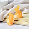 Natural Honey Calcite Home Display Decorations, 3D Rabbit, 22x40mm
