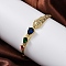 Rack Plating Brass Micro Pave Cubic Zirconia Hinged Bangles, Lead Free & Cadmium Free, Tiger, Real 18K Gold Plated, Inner Diameter: 2-3/8x2 inch(5.95x5.2cm)