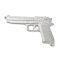 Alloy Pendants, Gun, Platinum, 37.5x58x4.5mm, Hole: 2mm