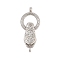 Brass Fold Over Clasps, Cadmium Free & Nickel Free & Lead Free, Real Platinum Plated, 29mm, Hole: 1.6mm