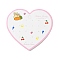 Heart Shaped Paper Earring Display Cards, Rabbit Print Jewelry Display Cards for Earring Stud, Pearl Pink, 9.3x10.3x0.05cm, Hole: 1.5mm and 7mm