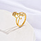 Brass Micro Pave Cubic Zirconia Finger Rings, Cadmium Free & Nickel Free & Lead Free, for Women, Letter A, US Size 3(14mm)