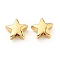 Brass Beads, Cadmium Free & Lead Free, Star, Real 18K Gold Plated, 7x7.5x3.5mm, Hole: 1mm