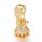 Brass Micro Pave Cubic Zirconia Twister Clasps, Golden, 22x11mm, Hole: 6x10mm