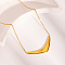 304 Stainless Steel V Shaped Pendant Necklaces for Women, Golden, 15.71 inch(39.9cm)